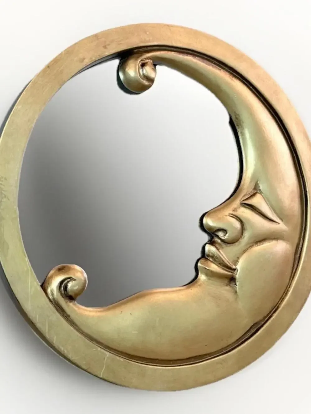 Vintage Collectible Celestial Moon Mirror Y2K Wall Decor 10x10 Diameter